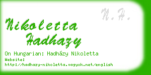 nikoletta hadhazy business card