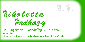 nikoletta hadhazy business card